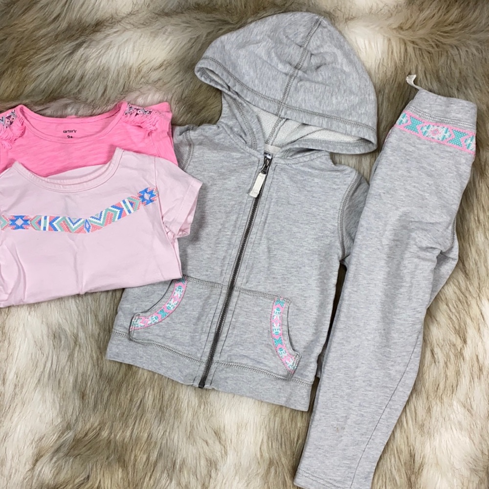 3T Carter’s Aztec Print Matching Hoodie, Tops, & Sweatpants